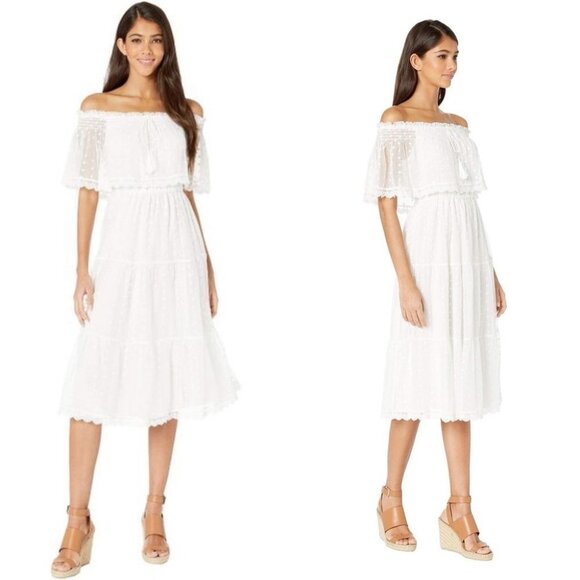 New Cupcakes Cashmere Contessa White Dress Size XS Midi Marshmallow Shopbop Boho - Picture 11 of 12